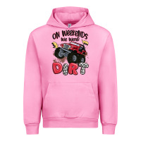 Fuchsia Pink on weekends we wear dirt Urban Hoodie - MaliasSmallBusiness