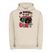 Pigment French Oak on weekends we wear dirt Urban Hoodie - MaliasSmallBusiness