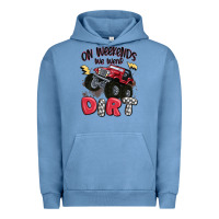 Pigment Pebble Blue on weekends we wear dirt Urban Hoodie - MaliasSmallBusiness