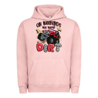 Pigment Salmon on weekends we wear dirt Urban Hoodie - MaliasSmallBusiness