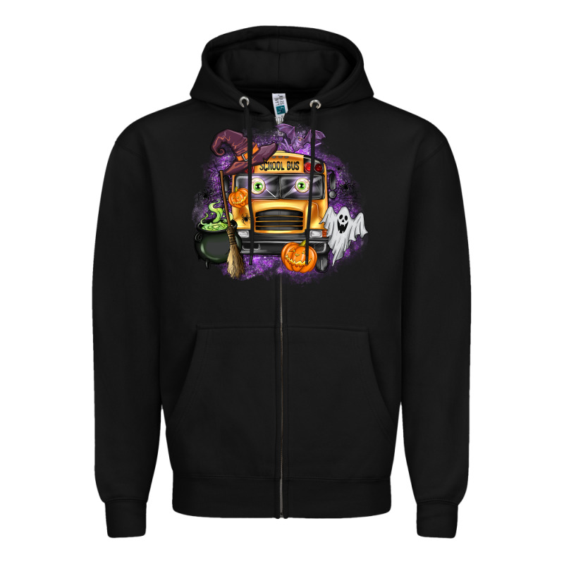 Halloween School Bus Zipper Hoodie by texasbilliewilder | Teevron