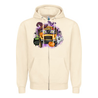 Sandshell Halloween School Bus Zipper Hoodie - texasbilliewilder