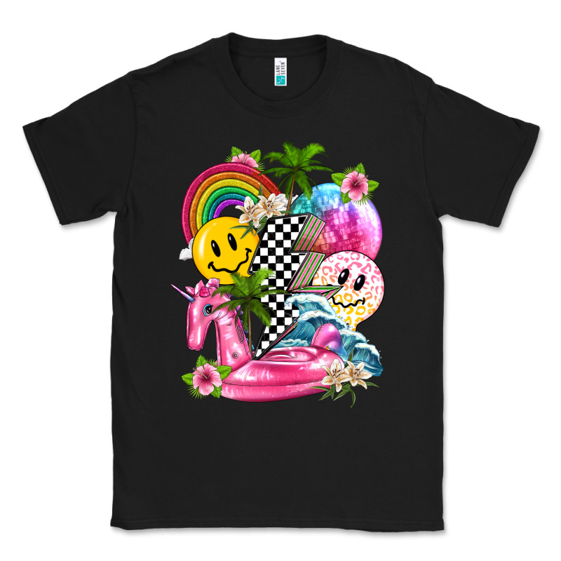 Summer Smile Face And Beach Vibes With Rainbow Tbw Classic Tee by texasbilliewilder | Teevron