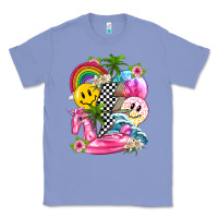 Colony Blue summer smile face and beach vibes with rainbow tbw Classic Tee - texasbilliewilder