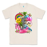 Natural summer smile face and beach vibes with rainbow tbw Classic Tee - texasbilliewilder