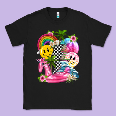 Summer Smile Face And Beach Vibes With Rainbow Tbw Classic Tee Designed By Texasbilliewilder
