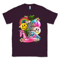 Plum summer smile face and beach vibes with rainbow tbw Classic Tee - texasbilliewilder