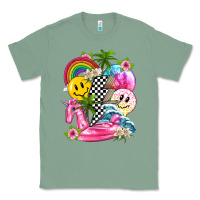 Sage summer smile face and beach vibes with rainbow tbw Classic Tee - texasbilliewilder