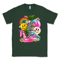 Sports Green summer smile face and beach vibes with rainbow tbw Classic Tee - texasbilliewilder