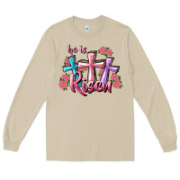 Mushroom He Is Risen Cross Long Sleeve Tee - RanaPortraitStore