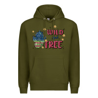 Army Green wild and free Premium Hoodie - MaliasSmallBusiness
