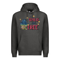 Charcoal Heather wild and free Premium Hoodie - MaliasSmallBusiness