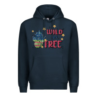 Navy wild and free Premium Hoodie - MaliasSmallBusiness