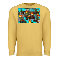 Antique Gold Dinosaur monster truck Premium Sweatshirt - Artiststas