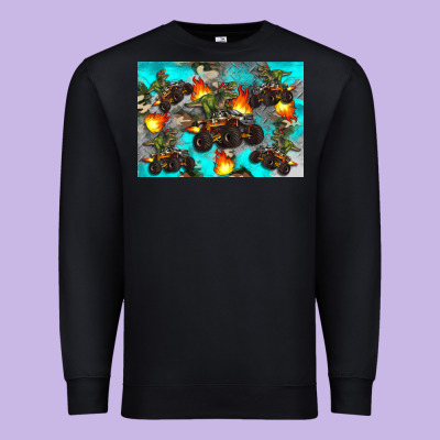Dinosaur Monster Truck Premium Sweatshirt Designed By Artiststas
