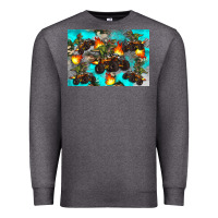 Charcoal Heather Dinosaur monster truck Premium Sweatshirt - Artiststas