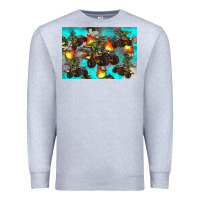 Heather Grey Dinosaur monster truck Premium Sweatshirt - Artiststas