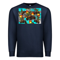 Navy Dinosaur monster truck Premium Sweatshirt - Artiststas