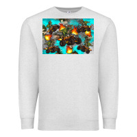 Oatmeal Heather Dinosaur monster truck Premium Sweatshirt - Artiststas