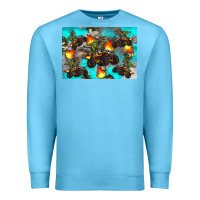 Ocean Blue Dinosaur monster truck Premium Sweatshirt - Artiststas