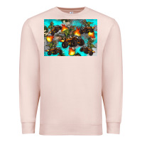Pale Pink Dinosaur monster truck Premium Sweatshirt - Artiststas