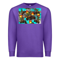 Purple Dinosaur monster truck Premium Sweatshirt - Artiststas