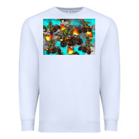 White Dinosaur monster truck Premium Sweatshirt - Artiststas