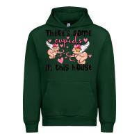 Forest Green there's some cupid's in this house Urban Hoodie - MaliasSmallBusiness