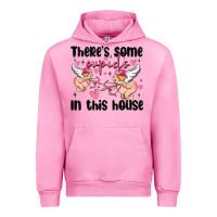 Fuchsia Pink there's some cupid's in this house Urban Hoodie - MaliasSmallBusiness