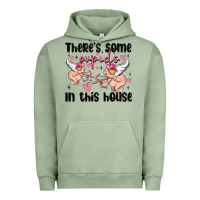 Pigment Oil Green there's some cupid's in this house Urban Hoodie - MaliasSmallBusiness
