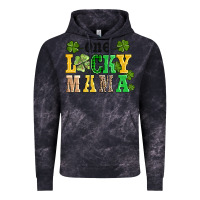 Cloud Black one lucky mama Vintage Hoodie - AdoDesignShop