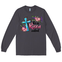 Smoke He Is Risen Indeed Cross And Flowers Long Sleeve Tee - RanaPortraitStore