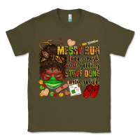 Army Green messy bun face mask & getting stuff done  #nurselife Classic Tee - Zillion Design Studio