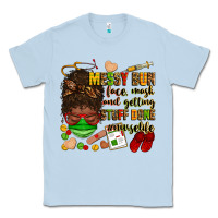 Dusty Blue messy bun face mask & getting stuff done  #nurselife Classic Tee - Zillion Design Studio