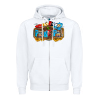 White principal Zipper Hoodie - Zillion Design Studio
