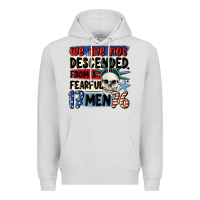 Dove Grey we are not descended from a fearful me Premium Hoodie - MaliasSmallBusiness