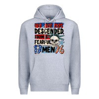 Heather Grey we are not descended from a fearful me Premium Hoodie - MaliasSmallBusiness