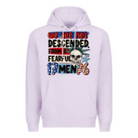 Lilac we are not descended from a fearful me Premium Hoodie - MaliasSmallBusiness