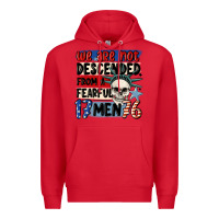 Red we are not descended from a fearful me Premium Hoodie - MaliasSmallBusiness