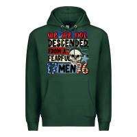 Sports Green we are not descended from a fearful me Premium Hoodie - MaliasSmallBusiness