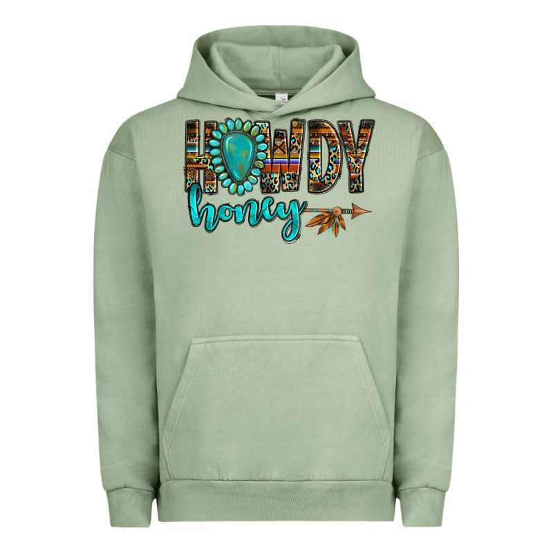 Western Howdy Honey Arrow Gemstone Urban Hoodie by NancyCooperArtShop | Teevron