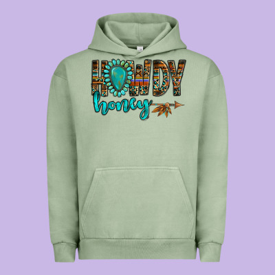 Western Howdy Honey Arrow Gemstone Urban Hoodie Designed By Nancycooperartshop