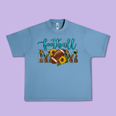Western Leopard Camouflage Sunflowers  Glitter Mom Football Urban Heavy Tee Designed By Artiststas