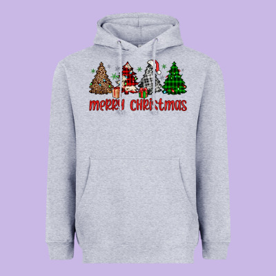 Merry Christmas Tree Heavyweight Hoodie Designed By Jahusdesignshop