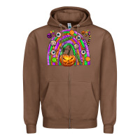 Chestnut Halloween Rainbow Zipper Hoodie - texasbilliewilder