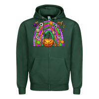 Sports Green Halloween Rainbow Zipper Hoodie - texasbilliewilder