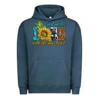 Pigment Midnight Navy trust in the lord with all your heart Urban Hoodie - NancyCooperArtShop