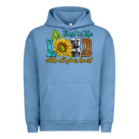 Pigment Pebble Blue trust in the lord with all your heart Urban Hoodie - NancyCooperArtShop