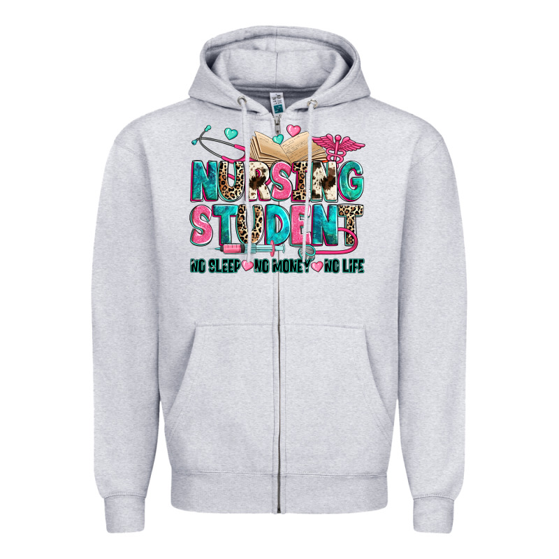Nursing Student Zipper Hoodie by Zillion Design Studio | Teevron