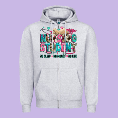 Nursing Student Zipper Hoodie Designed By Zillion Design Studio